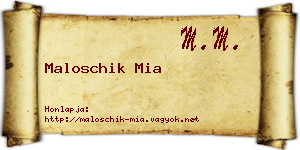 Maloschik Mia névjegykártya